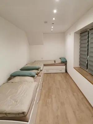 Ein Bett oder Betten in einem Zimmer der Unterkunft Haus am Nymphensee1