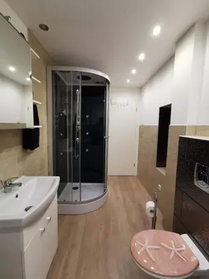 Ein Badezimmer in der Unterkunft Haus am Nymphensee1