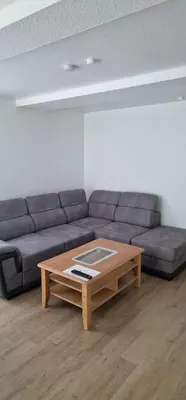 Ein Sitzbereich in der Unterkunft Haus am Nymphensee1