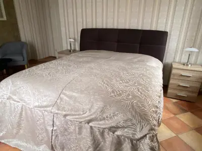 Ein Bett oder Betten in einem Zimmer der Unterkunft Haus Springpfuhl mit Wintergarten