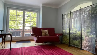 Ein Sitzbereich in der Unterkunft Ferienwohnung Magdalena