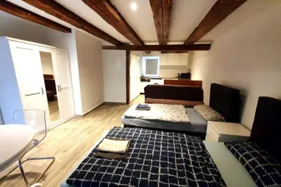 Ein Bett oder Betten in einem Zimmer der Unterkunft Nice studio in Pankow