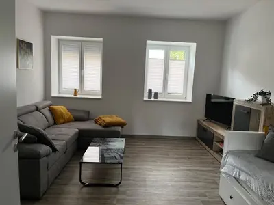 Ein Sitzbereich in der Unterkunft Ferienwohnung Kolow GbR