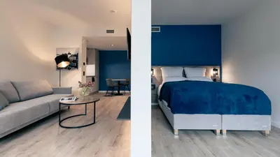 Ein Bett oder Betten in einem Zimmer der Unterkunft SpreeBlau Apartments