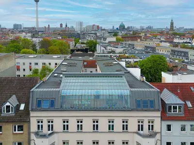 Ein allgemeiner Blick auf Berlin oder ein Stadtblick von der Ferienwohnung aus