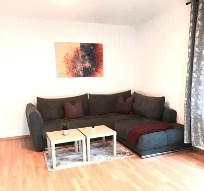 Ein Sitzbereich in der Unterkunft Ferienwohnung im Spreewald Lübben 2,5km