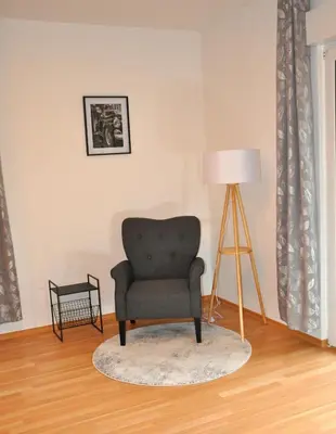 Ein Sitzbereich in der Unterkunft Ferienwohnung im Spreewald Lübben 2,5km